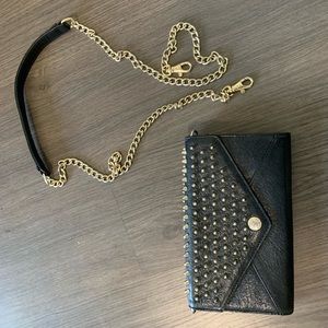 Rebecca Minkoff Studded blk clutch/ shoulder purse